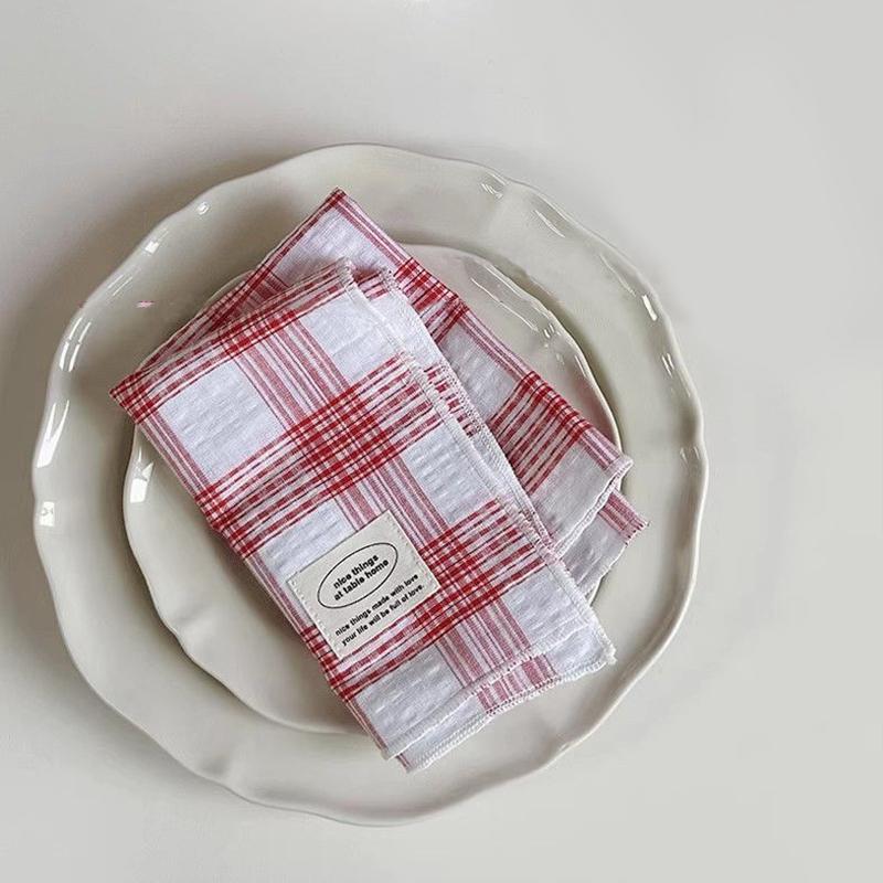 30*40cm Rectangular Design Photography Props Tablecloth Washable Stripe Ornament Cotton Slip-resistant 2 Colors