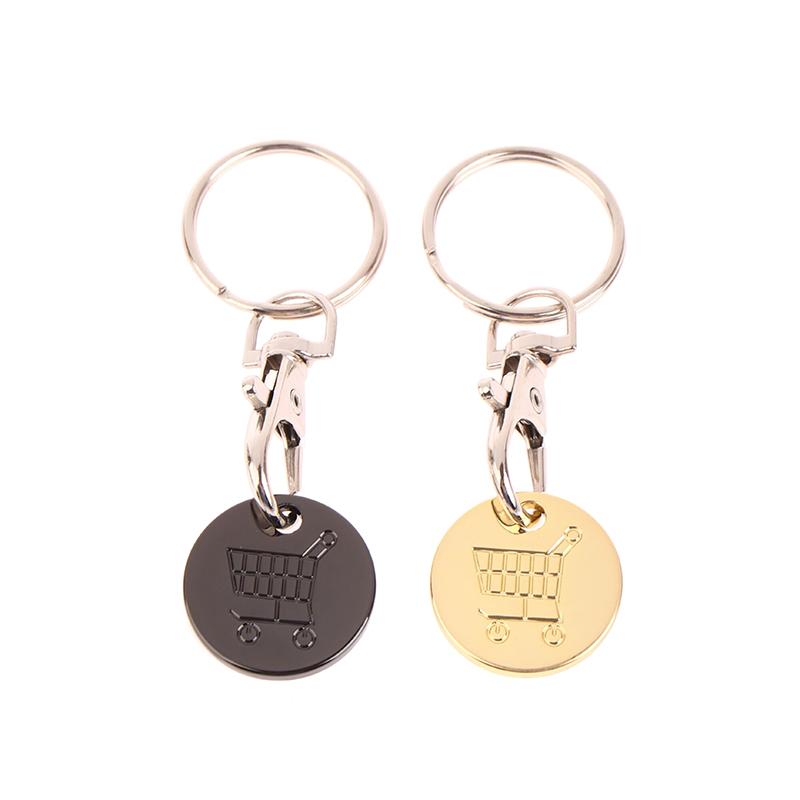 1Pc Shopping Trolley Remover Key Ring Token Chip With Carabiner Hook Practical Metal Portable Durable Universal Supermarket