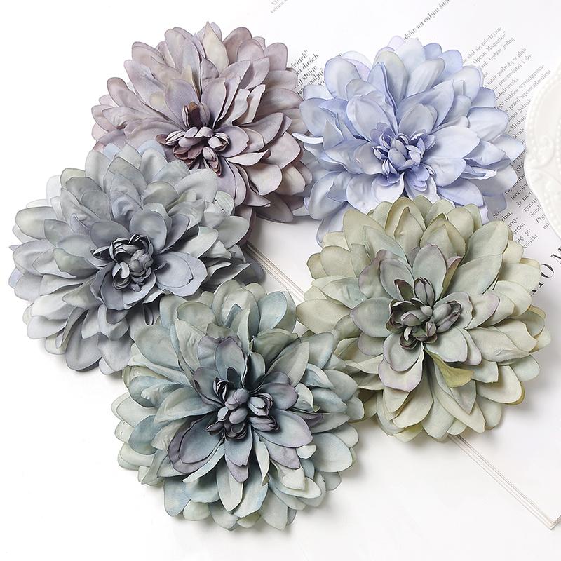 3Pcs Artificial Snowy Flower 11cm Silk Flower Head Home Decoration Wedding Decor DIY Bridal Chest Flower Party Accessories