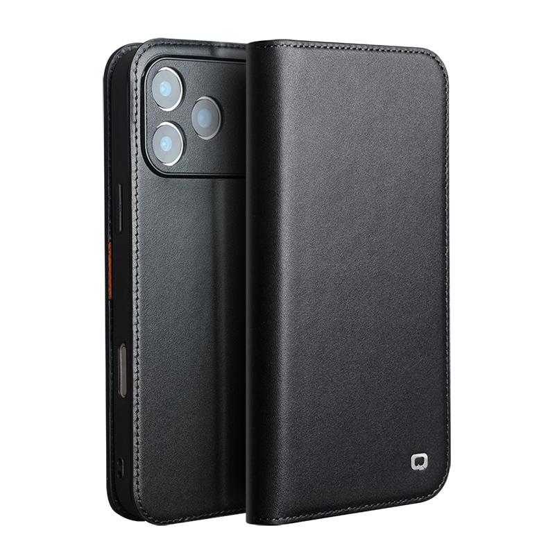 

Case for IPhone 17 Pro Genuine Leather Flip Bracket Handmade Business Cover with Card Slots for IPhone 17 Pro Max/17Air iPhone17 Pro Max чорний