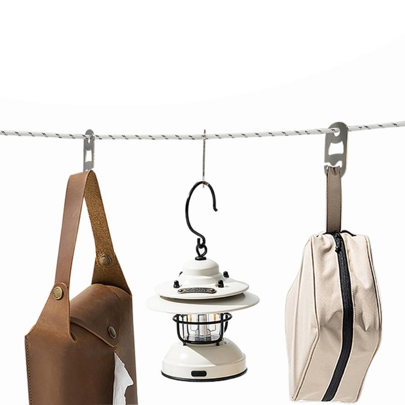 Tent Cord Adjuster Clip 20kg Secures Grip Easy Operations Stainless Steel Outdoor Shelter Accessories Adjustable Buckles