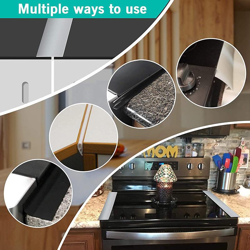 Stove Counter Gap Cover T-Shaped Silicone Rubber Strip For Kitchen Oil-Gas Slit Filler Heat Resistant Mat Oil Dust Water Seal