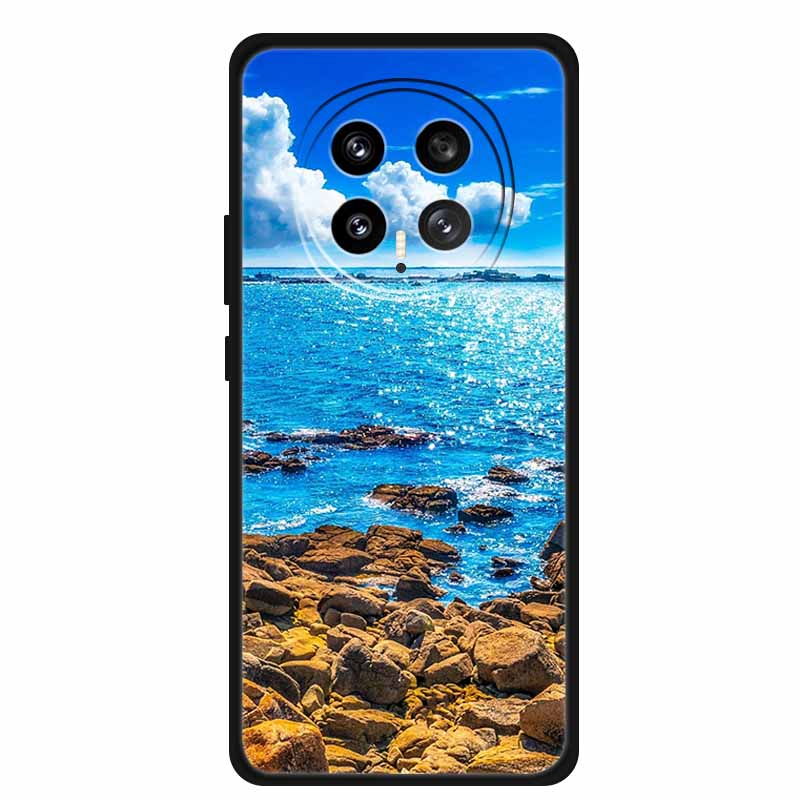 Mobile Phone Protective Case For Honor Magic8 5G Floral Painted Soft Black Silicone Back Cover For Honor Magic 8 2025 Case Funda