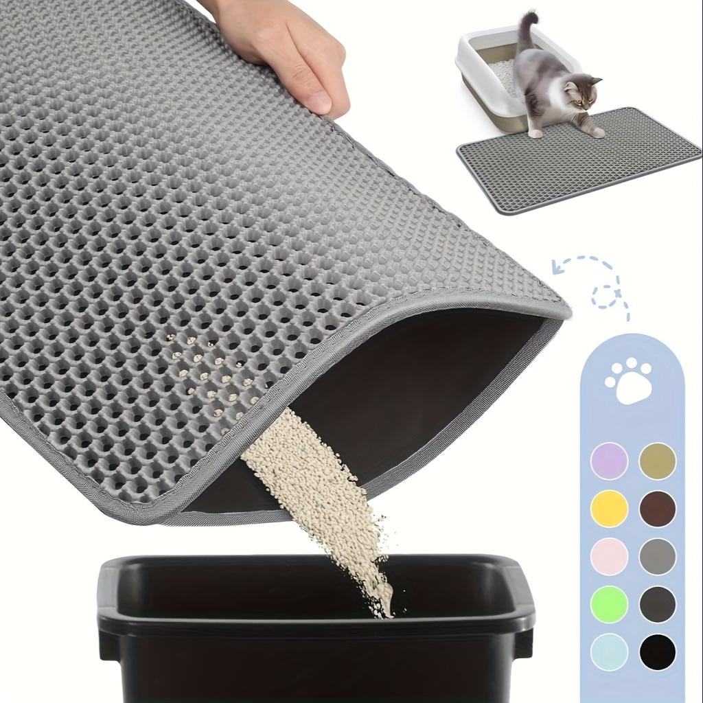 [Waterproof Cat Litter Mat] Odor Control, Waterproof Cat Litter Mat | Beautiful Honeycomb Cat Litter Box Catcher Pad, Double Layer, Urine Waterproof