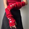 Lange Stulpen Schützende Elastische Gestrickte Fingerlose Ärmel Lange Gothic Y2K Stern Armstulpen Cool Atmungsaktiv Wärmer Lange Stulpen Mädchen