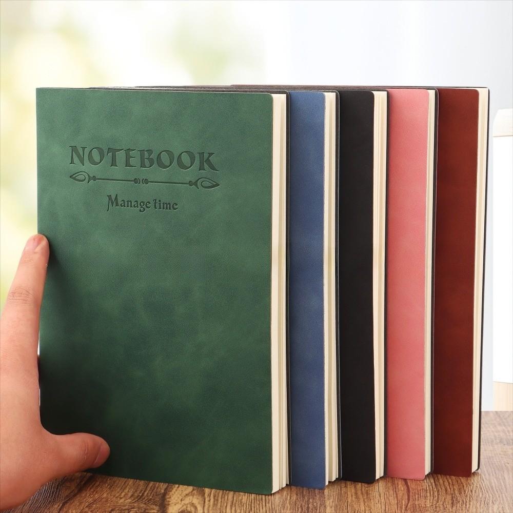 Soft Business Memo Book Leather Surface Diary Notepad Thick Notebook Back To School
