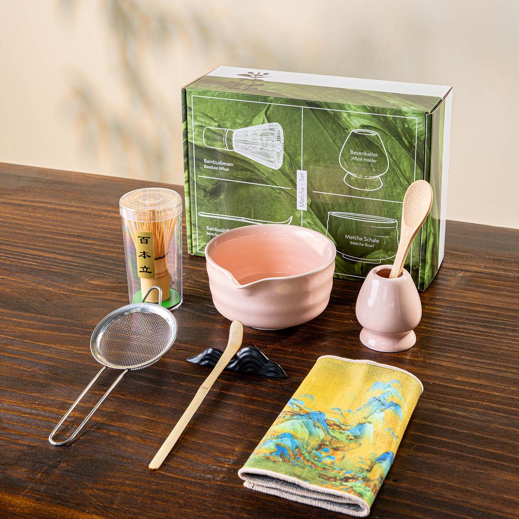 1/2/4/5/7/8Japanese Matcha Set with Ceramic Bowl Bamboo Matcha Whisk and Tea Scoop for DIY Tea-making Tools Accessories