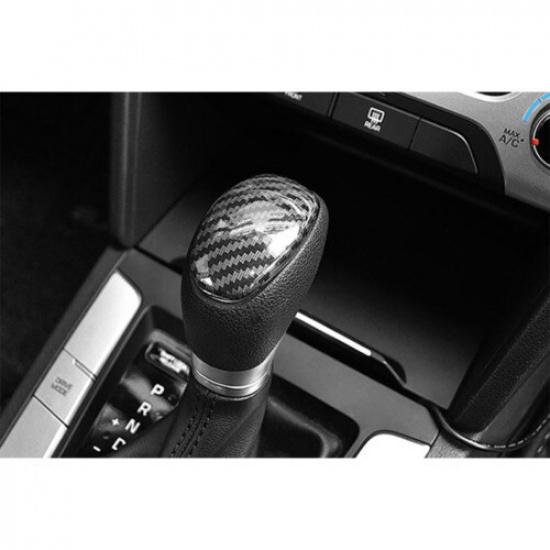 Fit For Hyundai Elantra 2017-2020 Carbon ABS Gear Shift Knob Head Cover Trim Cap