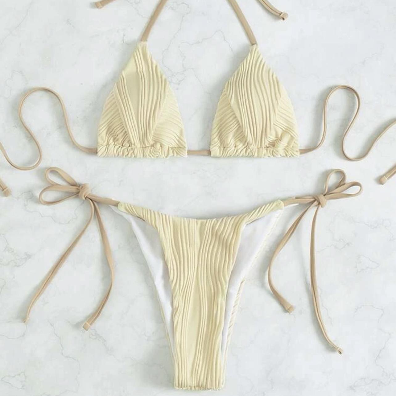 

Женские сексуальные модные однотонные купальники, бикини, пляжные купальники, летние бикини, комплекты из 2 предметов L жёлтый