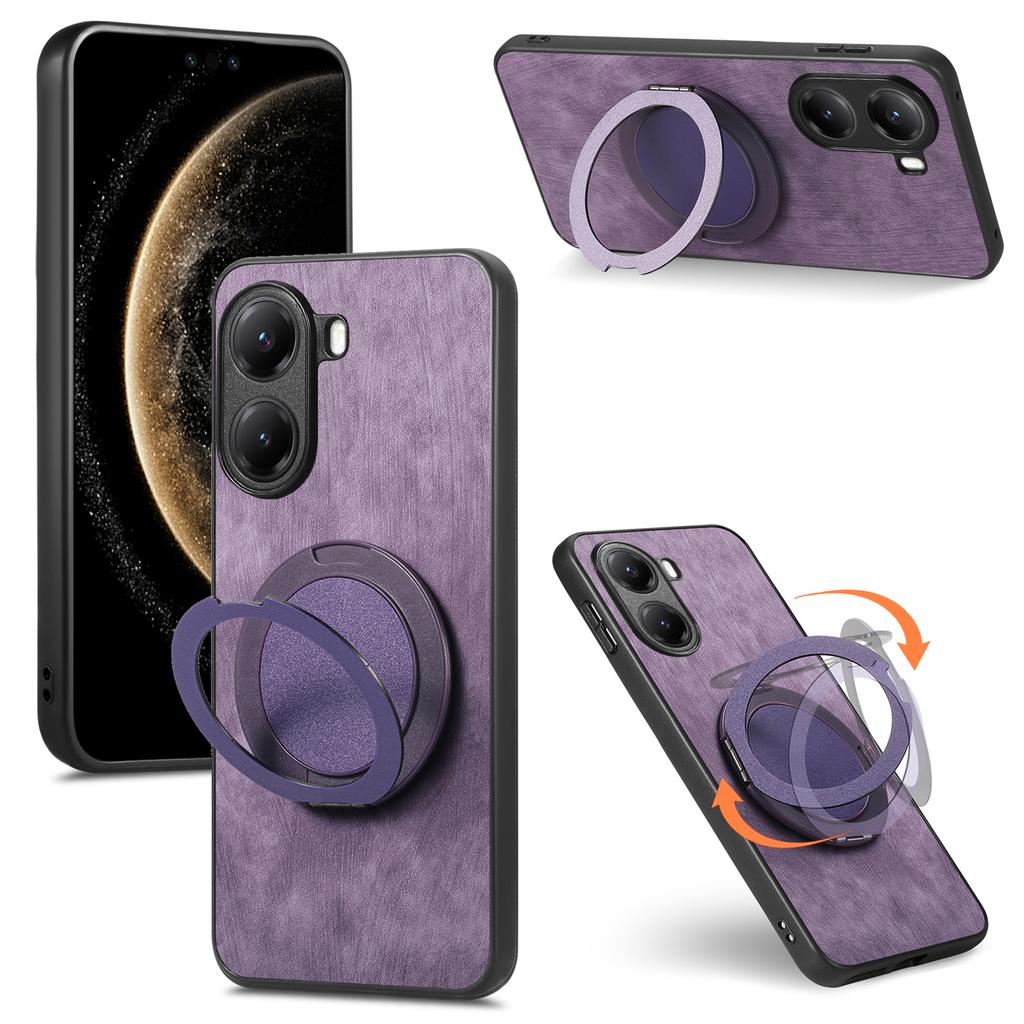 For Xiaomi Poco X7 Pro 5G/Xiaomi Redmi Turbo 4 5G Phone Case with Rotating Kickstand Stress Relief Retro Leather Back Cover