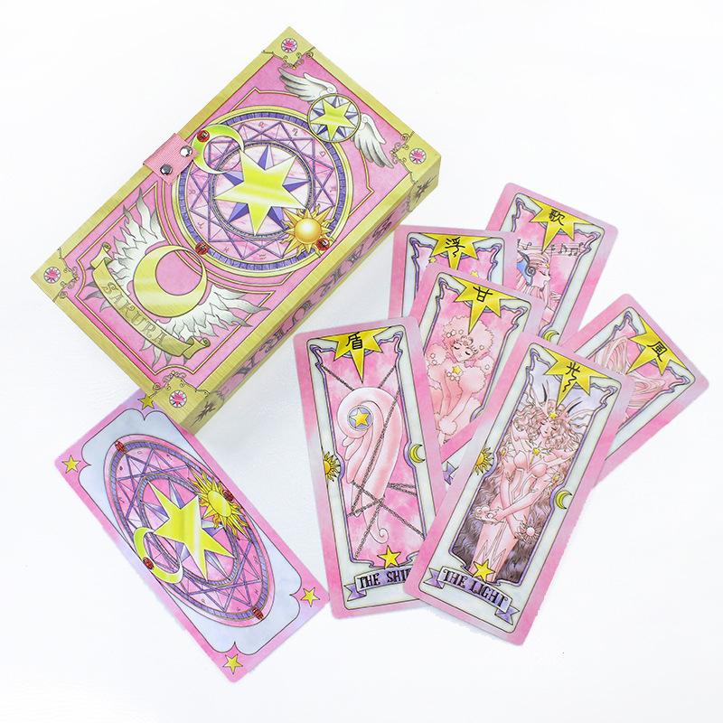 60 Pezzi Carte Card Captor Sakura Carte Clow Tarot Cosplay Prop Edizione Deluxe Prop Tarot Anime Giocattoli Regali