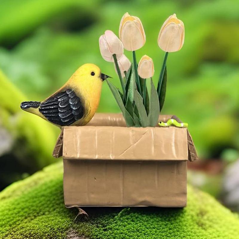 Bird Figurine Tabletop Ornament Bird Figurine Decor Decorative Animal Decoration Resin Collectible Funny Ornament For Kids Adult