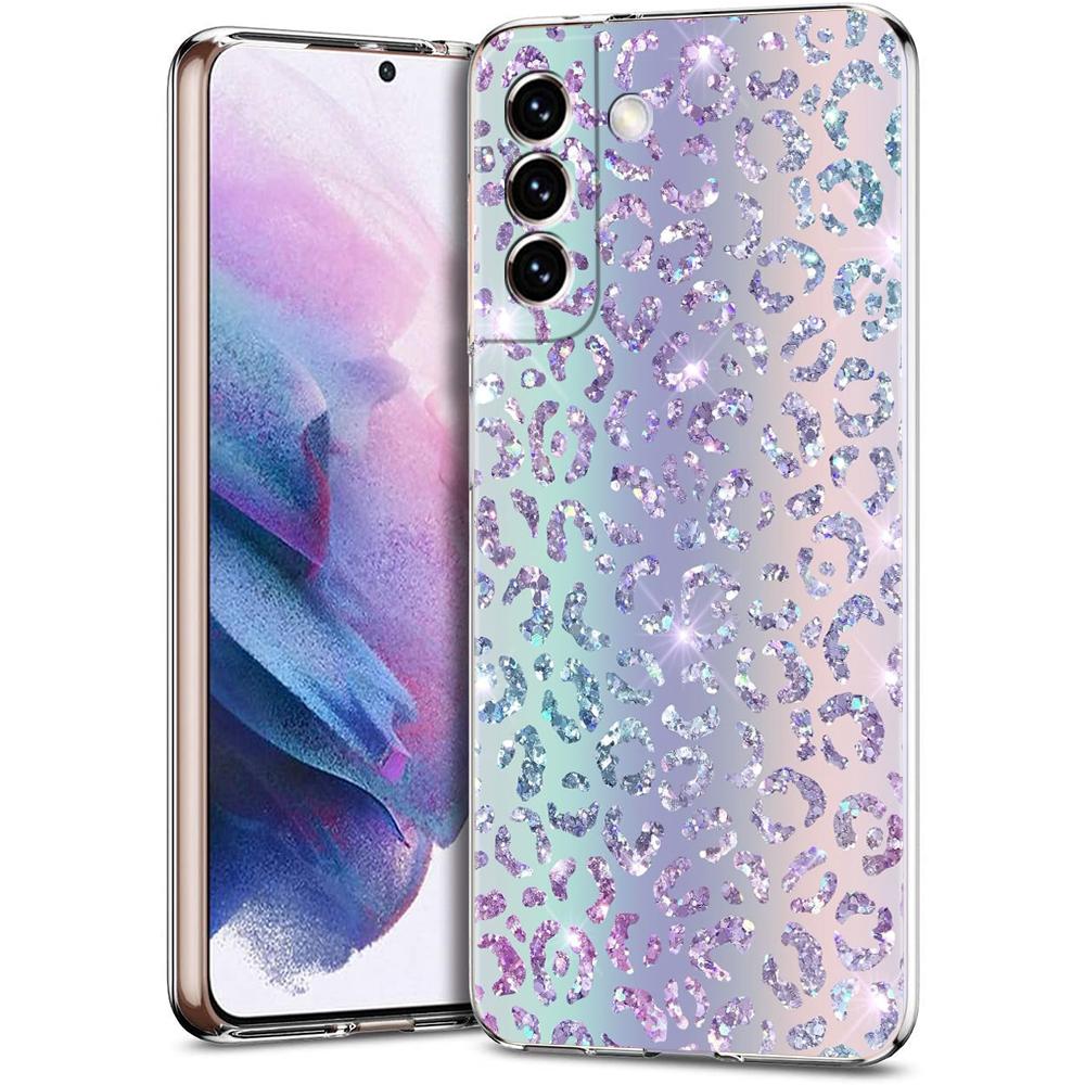 

Прозрачный чехол для телефона для Samsung Galaxy S25, S24, S23, S22, S20, S21, FE, Ultra, S10, S10E, S9, Plus Мягкая ТПУ крышка Пятнистый леопардовый принт Samsung S25Ultra