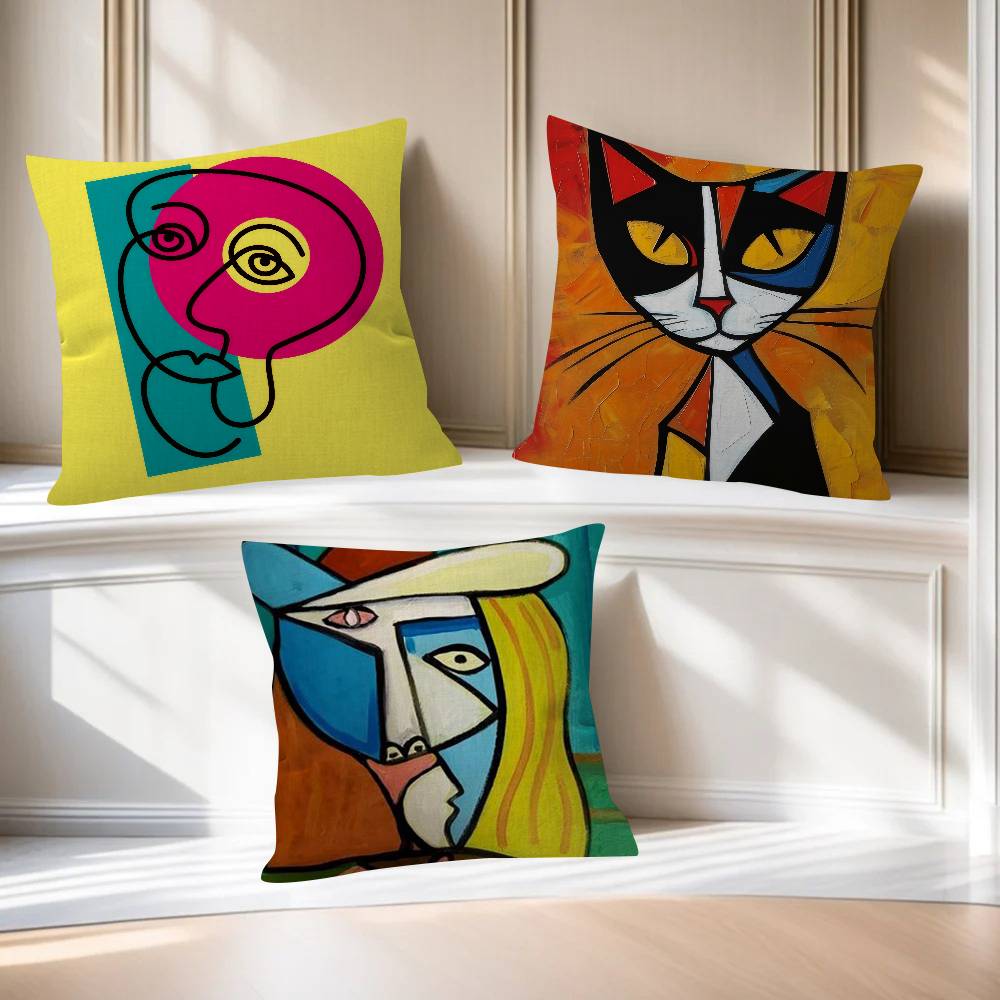 Abstract Picasso Art Classic Cushion Cover Car Throw Pillow Case For Sofa Car Christmas Gift