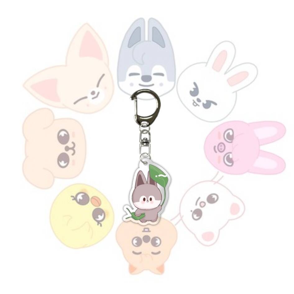 SKZOO New Cartoon Cute Acrylic Keychain Stray Kids Doll Acrylic Keychain Backpack Pendant Decoration Children's Toy Gift