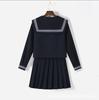Authentic Navy & White Japanese JK Uniform Sailor Suit with Pleated Skirt