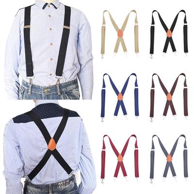 Mens Suspenders X-Back 3.5cm Wide Adjustable Straight Clasps Suspenders