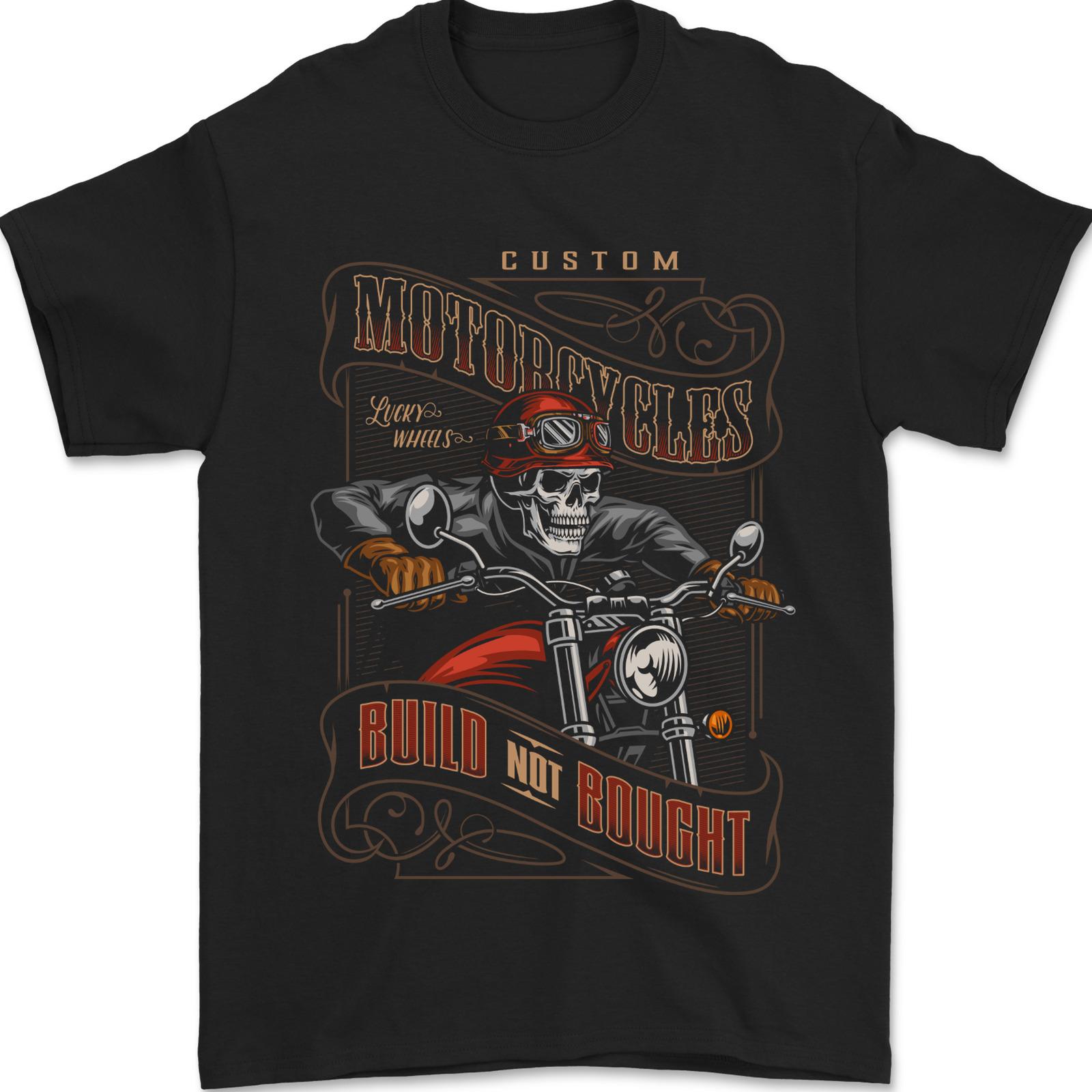 

26 Собранный, а не купленный Мотоцикл Байкер Мотоцикл Мужская Футболка 100% Хлопок Унисекс Футболка M