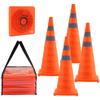 Safety Cones, 4 Pack 28 Inch Collapsible Traffic Cones, Construction Cones with Reflective Collars, Wide Base and A Storage Bag