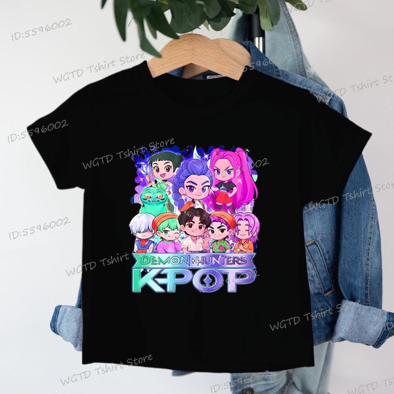 

Soft Cotton Baby Girls Boys T Shirt KPop Demon Hunters Cartoon Cool Kids Tee Harajuku Toddler Girl Clothes Cotton Summer Tops 110