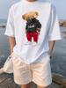 Sports Cartoon Bear Wearing Mask Prints TShirts Womens Summer Cotton Short Sleeve Tees ONeck Soft Loose Tops Casual Clothes