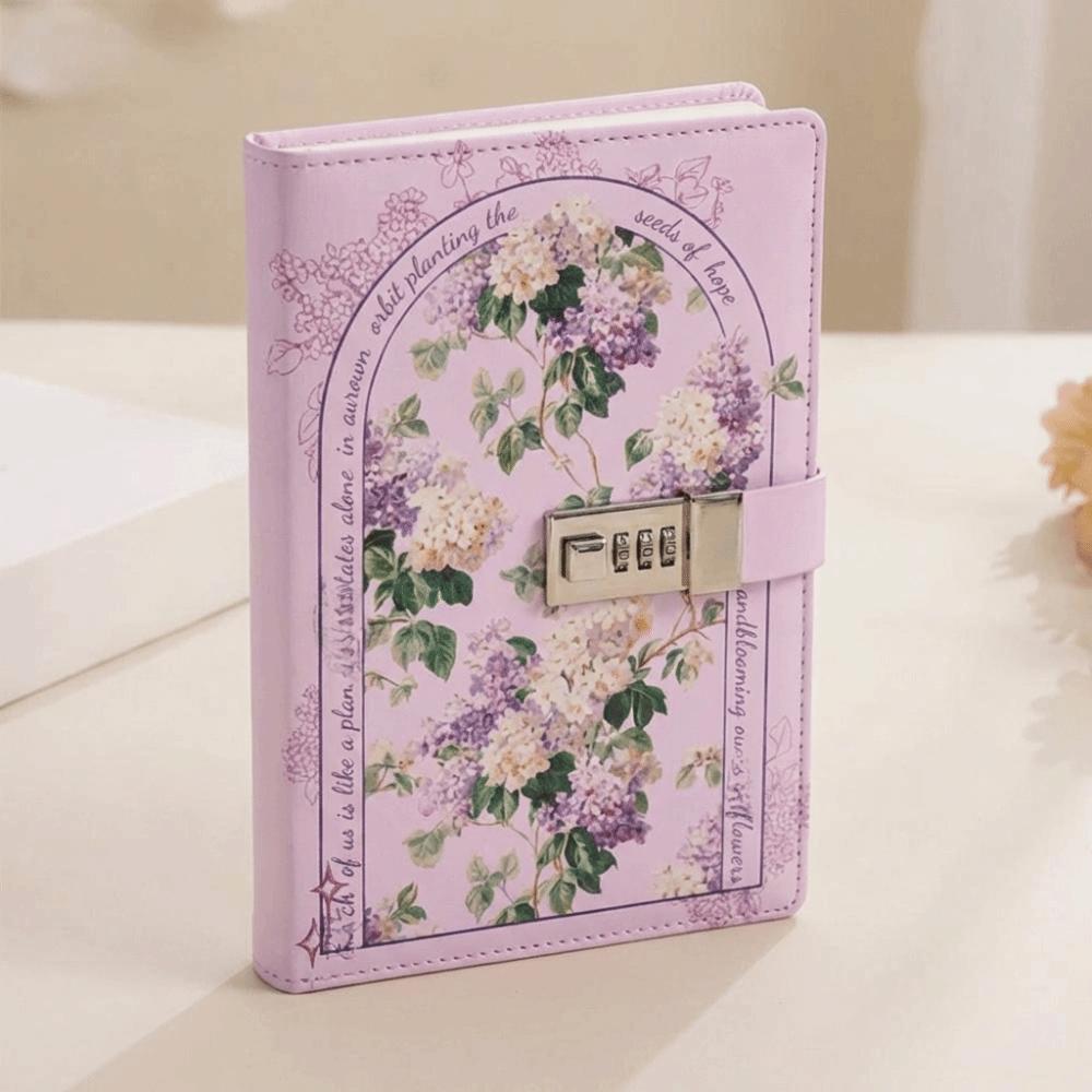 

Secure Lock Design Password Lock Notebook Simple Elegant Appearance Stylish Delicate A5 Notebook Compact Size фіолетовий
