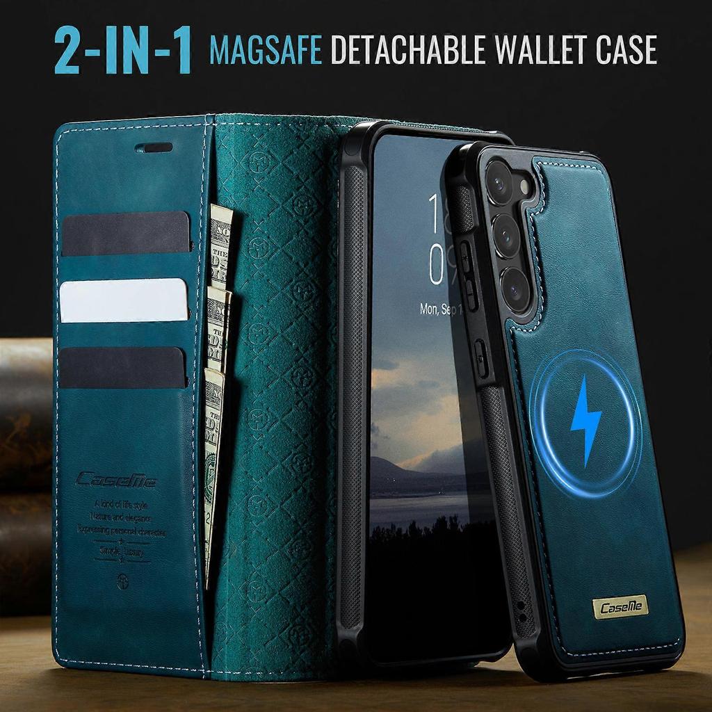 Compatible For Samsung Galaxy S23 Case CASEME C49 Compatible with MagSafe RFID Detachable Wallet Leather Phone Cover