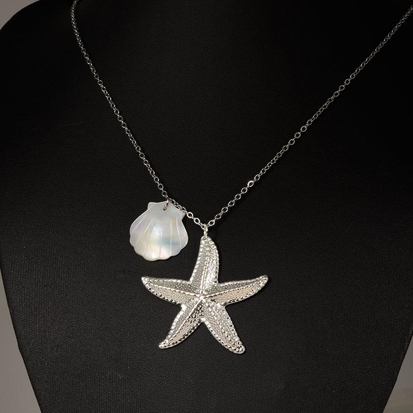 1Pc Stainless Steel Animal Starfish Turtle Octopus Seahorse Pendant Necklaces Vintage Summer Conch Shell Women Collar Jewelry