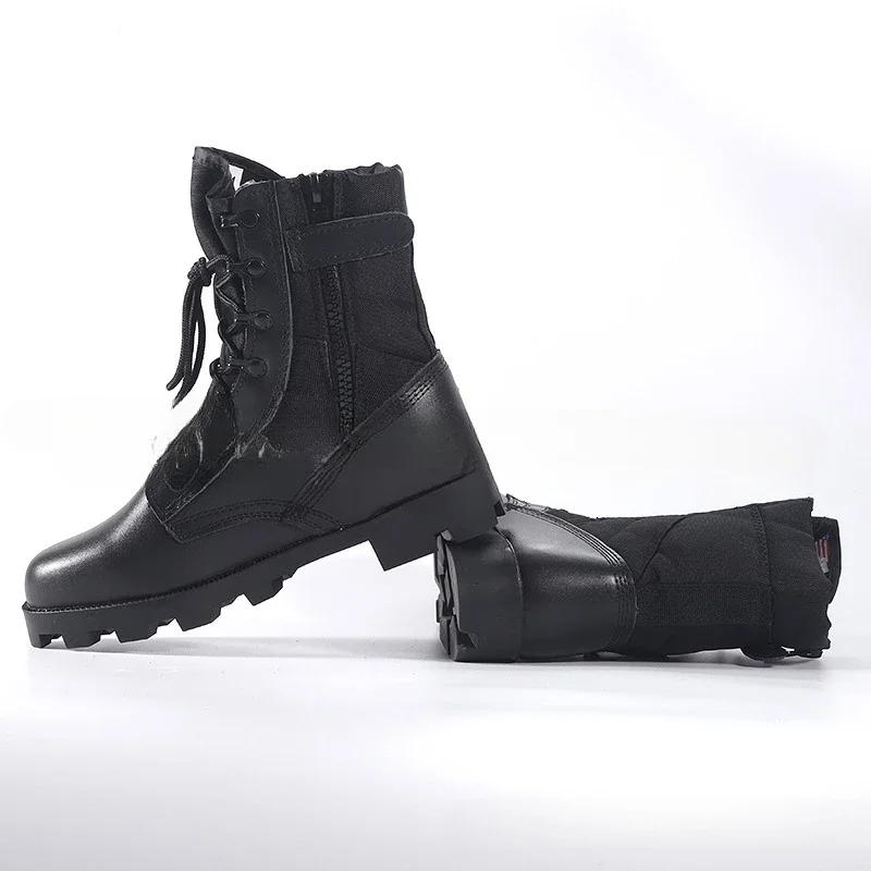 Tactical Boots Men Training Special High-Top Shoes Outdoor Shock-Absorbing Hard-Soled High-Waist Hiking Botas