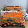 Sunset and tulip field. Bedding sets Duvet cover sets Duvet covers Pillowcases(1* Duvet Cover 2* Pillowcases without duvet insert)
