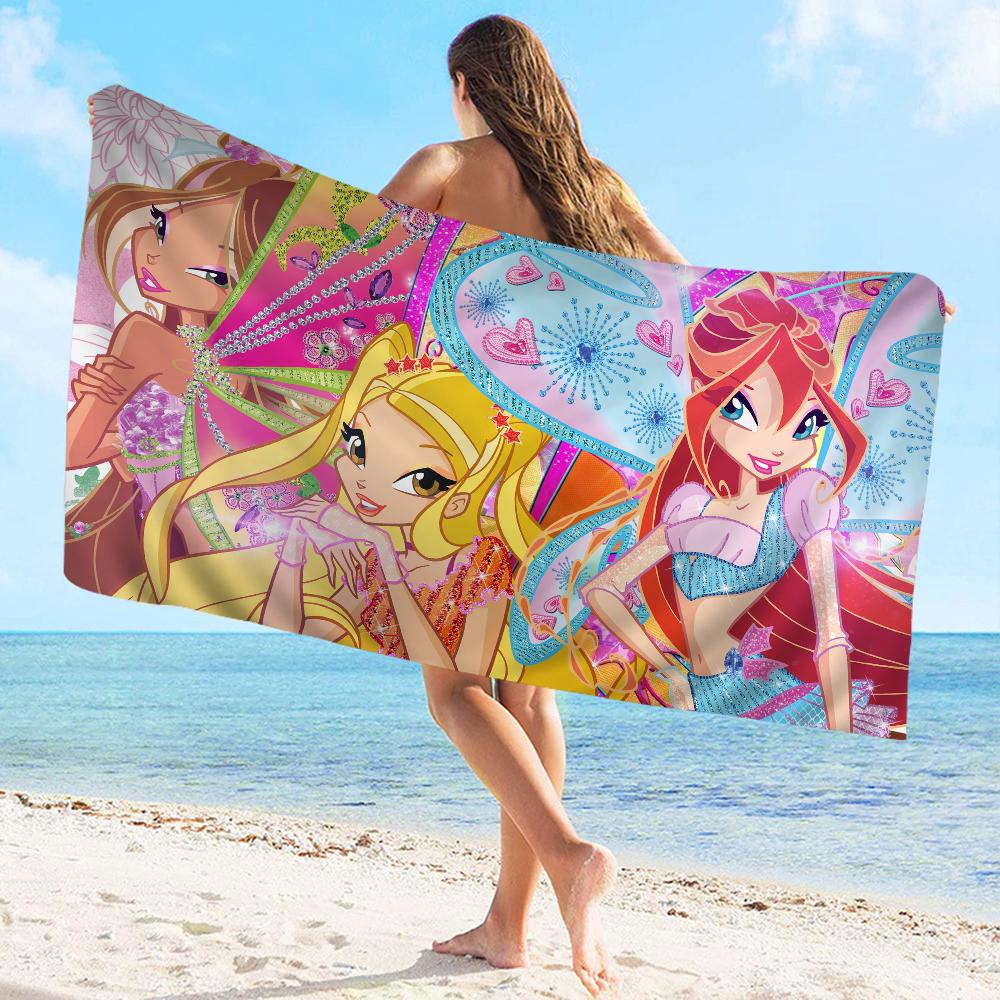 Cute-W-Winxed-Cartoon Towel Microfiber Beach Towel Absorbent Quick dry Soft Yoga Swimming Resort Mountain Climbing Towel