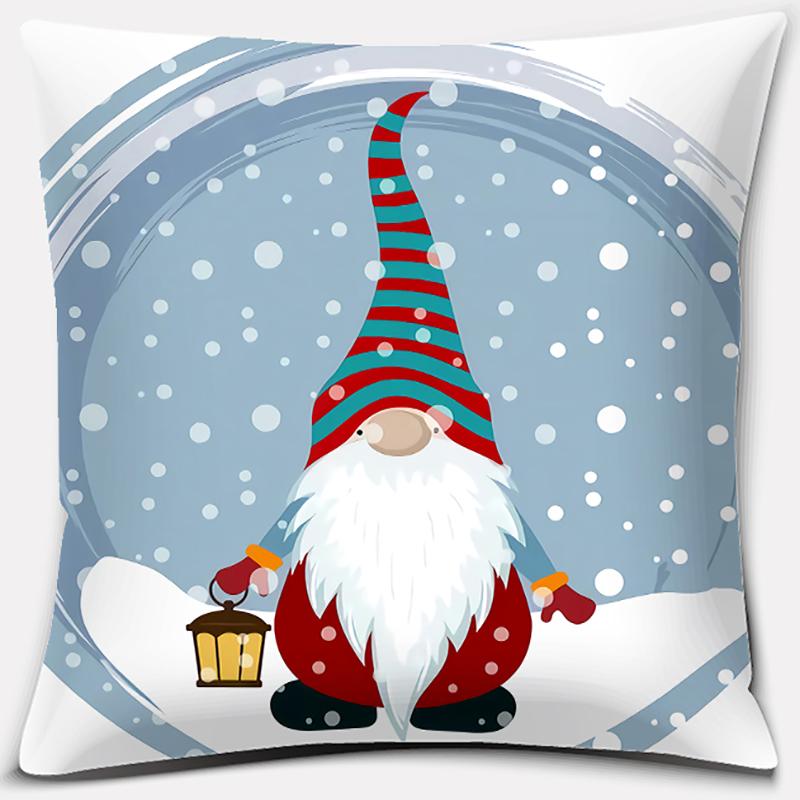 Santa Print Series Pattern Pillowcase Square Pillowcase Home Office Decoration Pillowcase