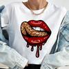 New Fashion Women T Shirt Leopard Lip Print T-Shirt T-Shirt Short Sleeve Tops Female Ladies Summer Tee Shirts Streetwear