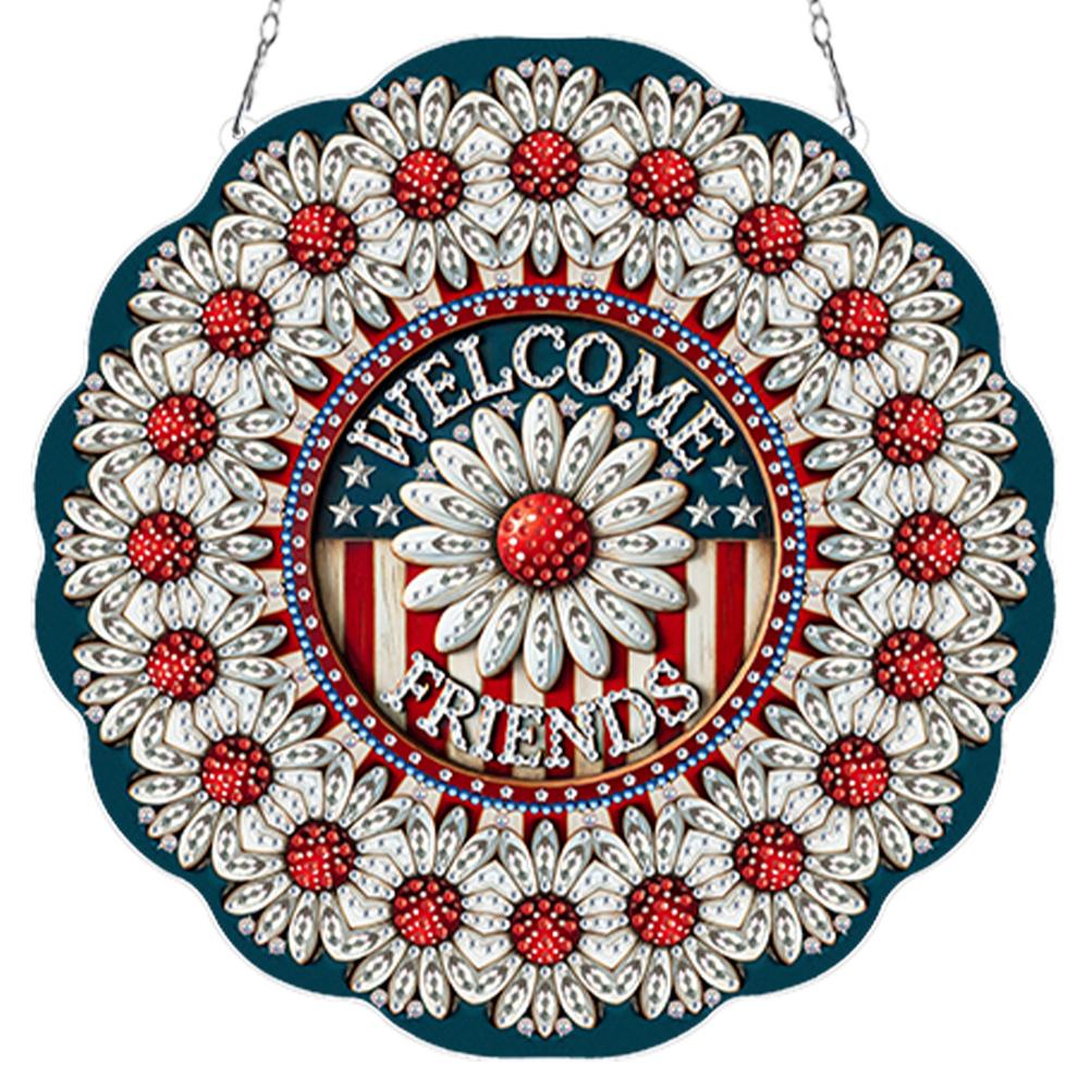 2D/Flaches DIY Diamantmalerei Set Hängende Diamantkunst Kits Strassstein Diamantkunst Fensteranhänger DIY Heimdekoration Hängender Anhänger