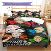 Name Custom Tokyo Revengers Pattern Bedding Set Quilt Cover Pillowcase Home Decor Gift (1 * duvet cover + 2 * pillowcase, without core)