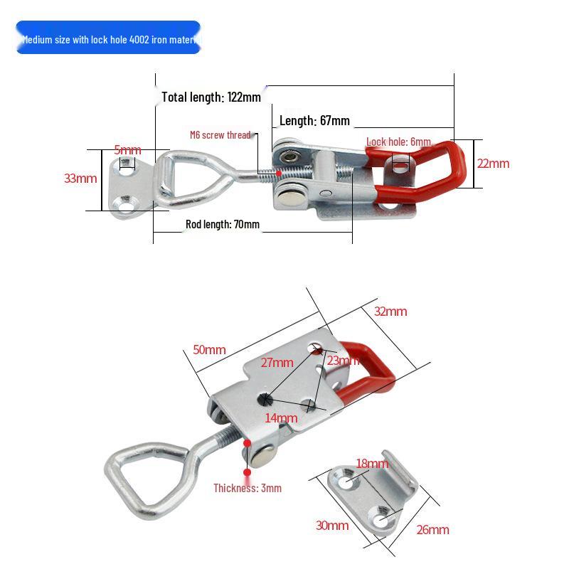 30 Stainless Steel Quick Release Adjustable Toggle Latch Lock Clip Box Buckle