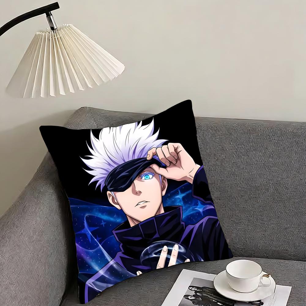 J-Jujutsu Kaisenn Go-Jo Satoru Cushion Cover Pillowcase Ultra Soft Skin Friendly Fabric Cloud Like Comfort & Concealed Zipper