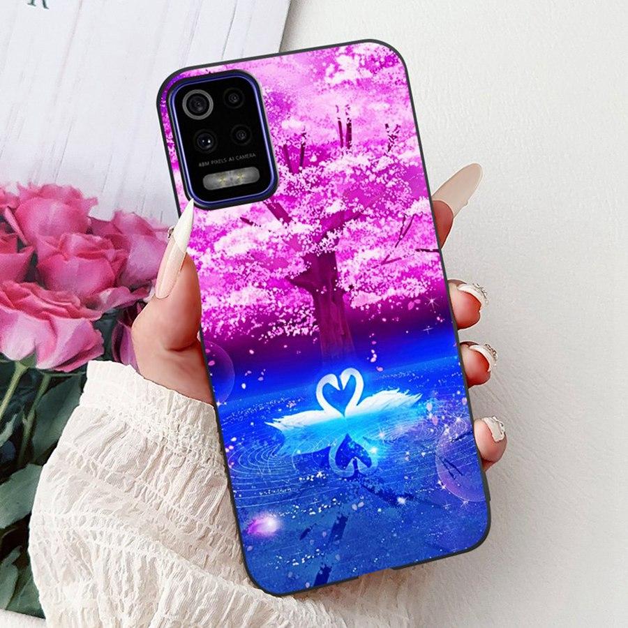 For LG K52 K62 2020 Case Silicone Soft Back Cover For LGK52 K 62 2020 Fashion flower Phone Case Shockproof Protective Bumper