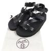 HERMES Sandals Galaxy H Diama Leather Strap black Women 37.5 231162Z Used
