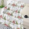 Christmas Snowflake Elk Plaid Throw Blanket for Sofa Christmas Decoration Bedspread Portable Microfiber Flannel Blanket