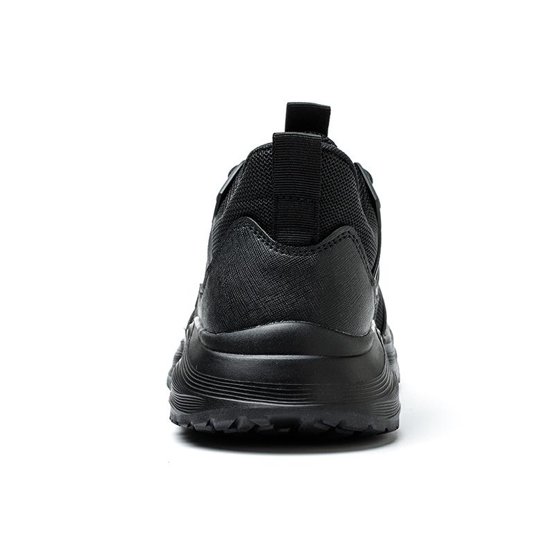 Men's Steel Toe Safety Shoes Anti-Crush And Piercing Fashion Pure Black Work Shoes for Comfort And Protection