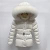 Foreign style waist and thin down jacket women's medium and long small down thickened warm butt cover belt jacket winter