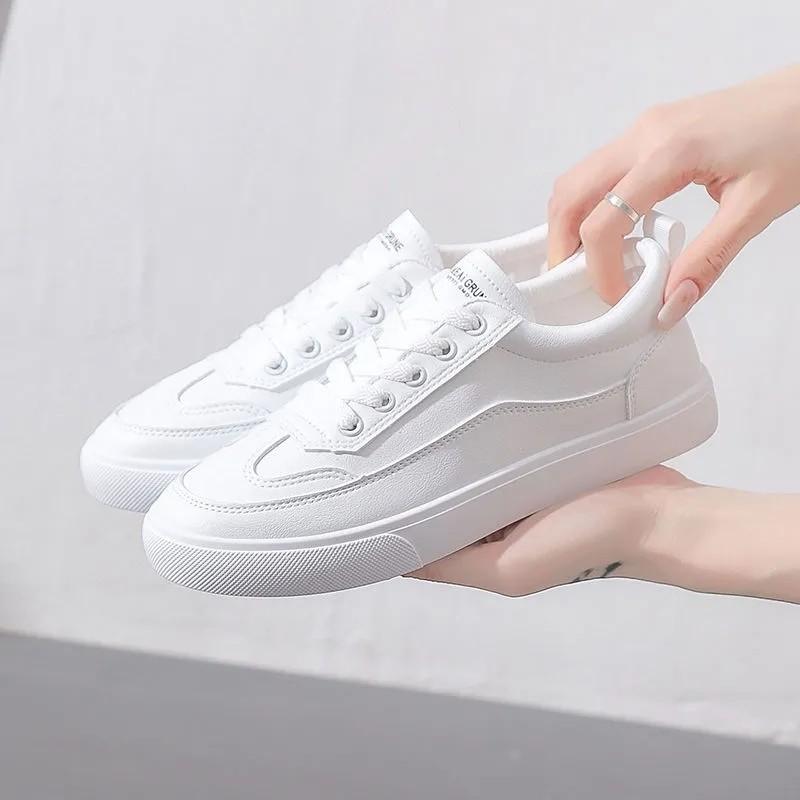 Fashion Casual Women Flat Oes Student Sneakers Skate Oe Lightweight Faionable Round Toe Low Heel Rubber Outsole PU Inner