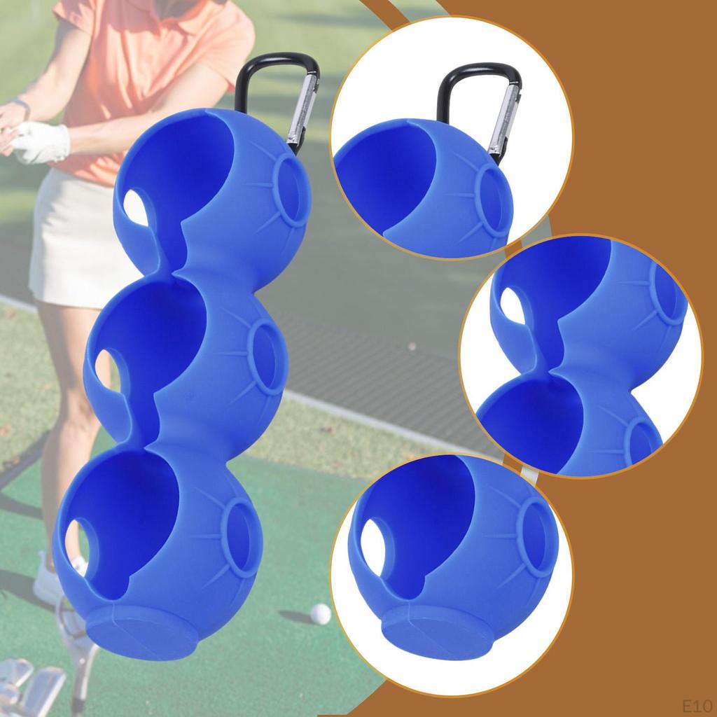 Golf Ball Holder Carrier Lightweight with Hook Holds 3 Balls Sleeve Bag for Training Recreation