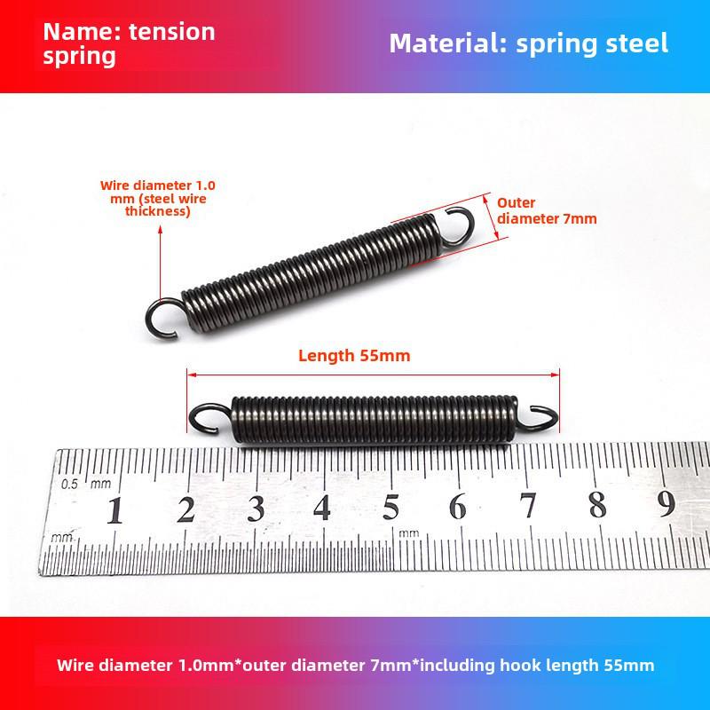 1.0mm Yellow Spring Steel Tension Spring with Hook Clamp for Mop Brake Binding Machine