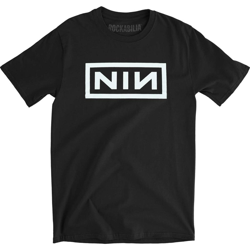 T-shirt da uomo Nine Inch Nails Logo Classico Slim Fit Taglia Media Nera