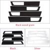 For Land Rover Discovery 4 LR4 2010-2016 ABS Black wood grain/Silver Car  Interior Door Handle Panel Cover Trim Car Accessories