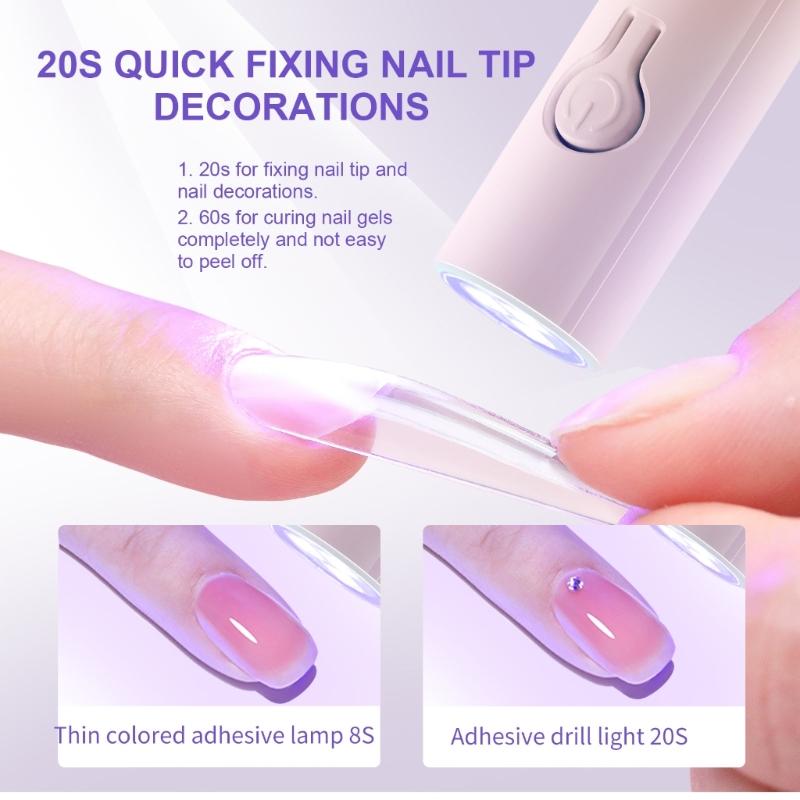 Professional Mini Nail Curing Light With Multiple Wavelengthes Settings Quick Drys Technology Safe Overheat Protection