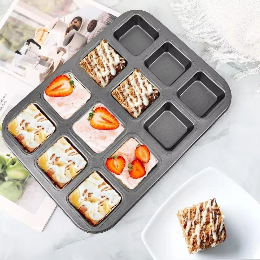 12 Cavity Mini Loaf Pan Corrosion-Resistant Muffin Baking Pan Muffin Cupcake Pan  Household Kitchen