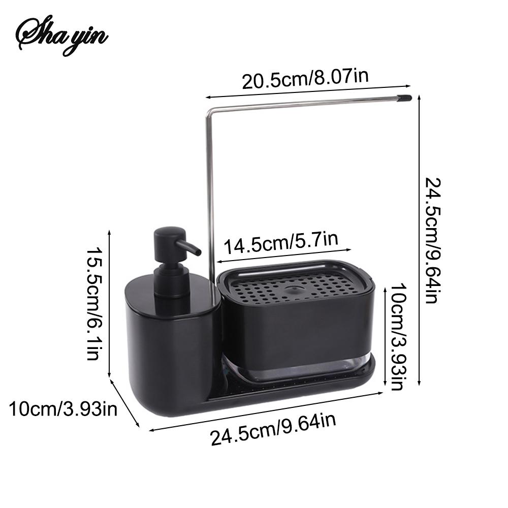 Dual Soap Dispenser with Sponge And Dishcloth Holder Kitchen Hand Dish Soap Dispenser with Tray Multi-Functional Kitchen Soap